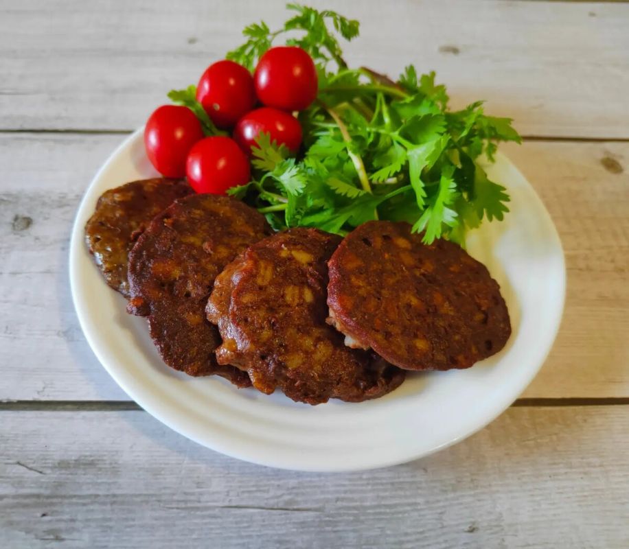 Печёночные оладьи с перловкой