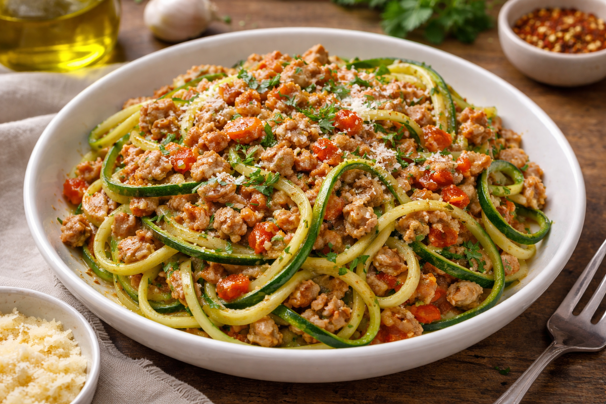 Легкий кабачок с мясным соусом для диабетиков: просто и вкусно