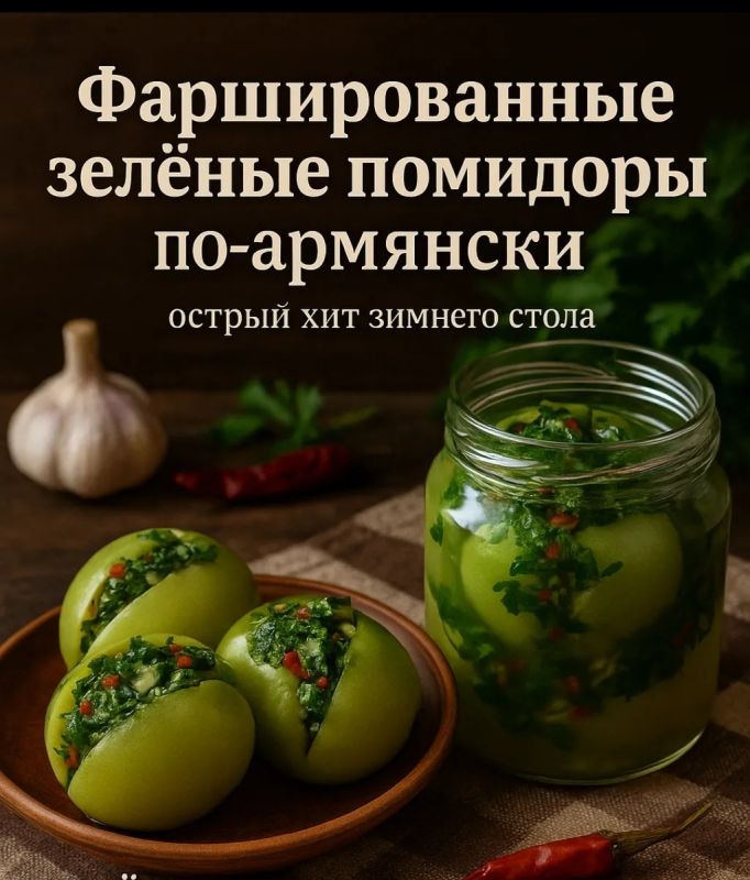 Зелёные помидоры по-армянски: горячая закуска с душистым ароматом