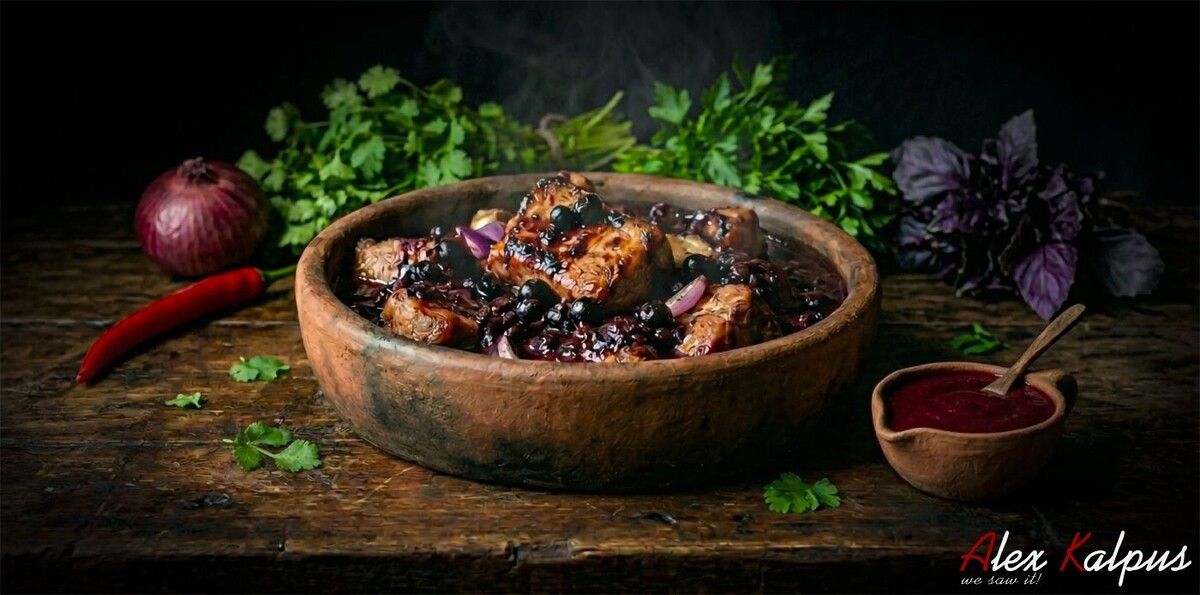 Секреты грузинской кухни: свинина под изысканным соусом из черной смородины